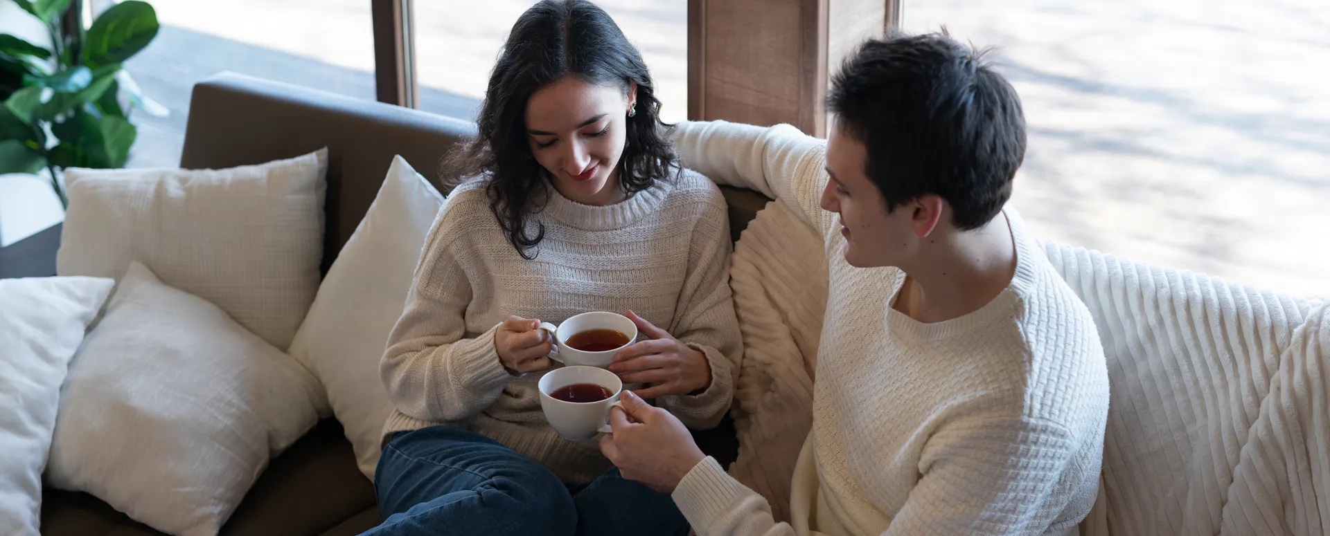Couple sitting together in a therapy session