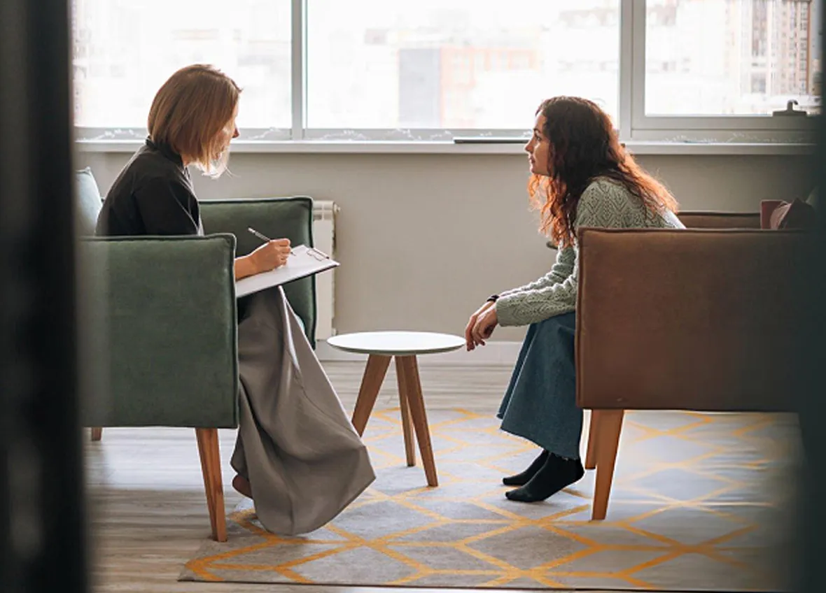 Young adults connecting in a group setting